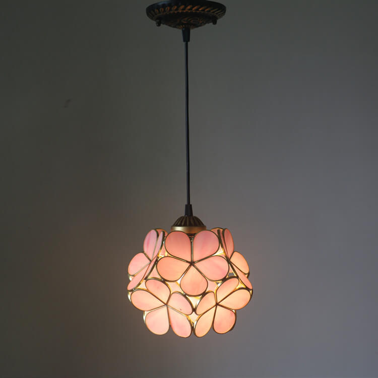 Vintage Glazen Hanglamp – Kleurrijk Handgemaakt Design