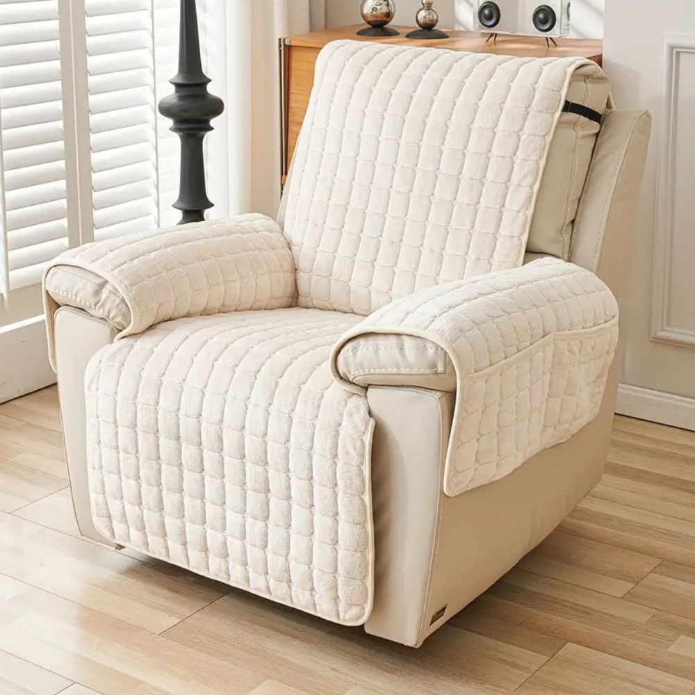 Gewatteerde Fauteuilbeschermer | Antislip Microvezel Fauteuilhoes Met Opbergvak