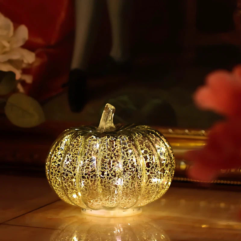 Handgeblazen Glazen Herfsverlichting– Met Timer en Warm Wit Licht