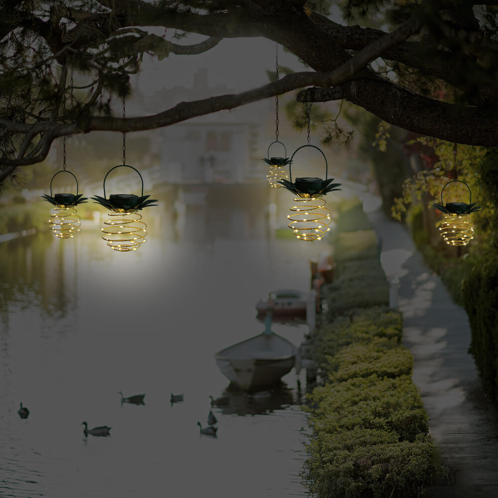 Industriële Buitenlamp op Zonne-energie – Groene LED Hanglamp met IP44