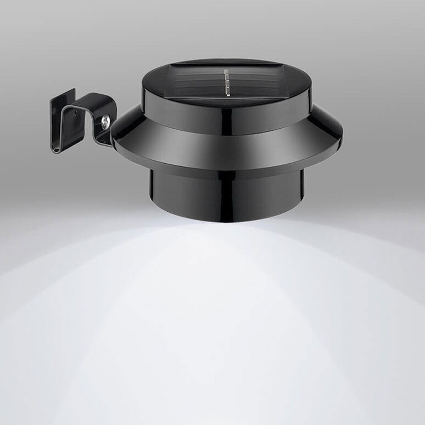 Industriële Solar Wandlamp – Zwart/Wit – Weerbestendig Buitenlicht