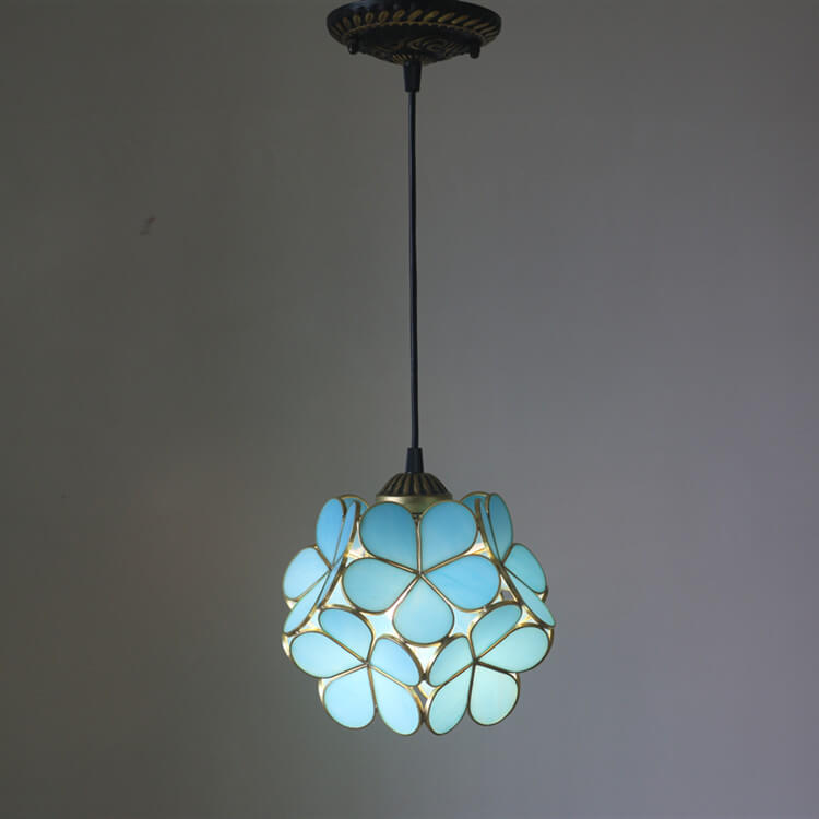 Vintage Glazen Hanglamp – Kleurrijk Handgemaakt Design