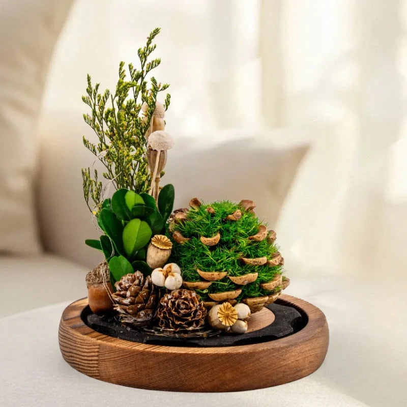 Floro – Nachtlamp met Gedroogde Bloemen onder Glas