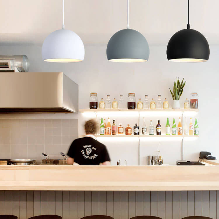 Moderne Aluminium Hanglamp – Zwart, Wit, Geel, Blauw, Roze, Rood, Groen, Grijs – E26