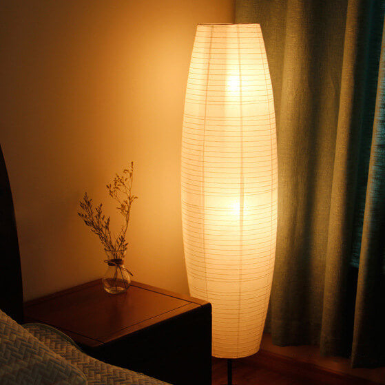 Moderne Japandi Vloerlamp met Papieren Kap