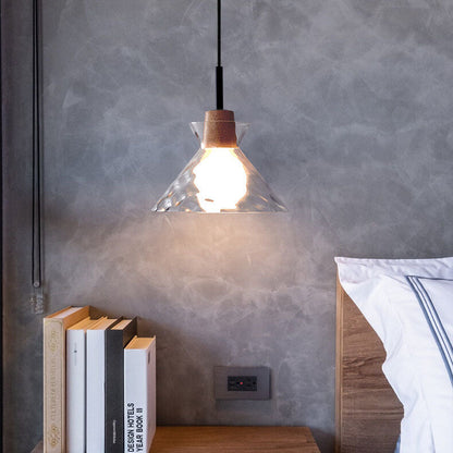 Moderne Glazen Hanglamp met Houten Accenten – Diverse Designs