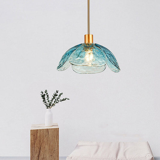 Moderne Glazen Hanglamp – Blauw, Groen of Roze – E26 Fitting