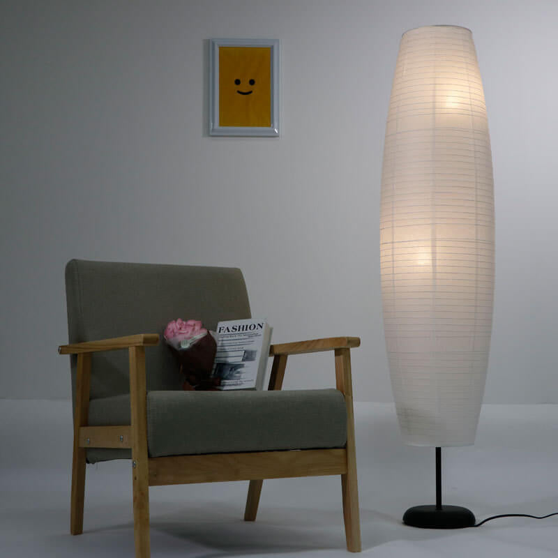 Moderne Japandi Vloerlamp met Papieren Kap