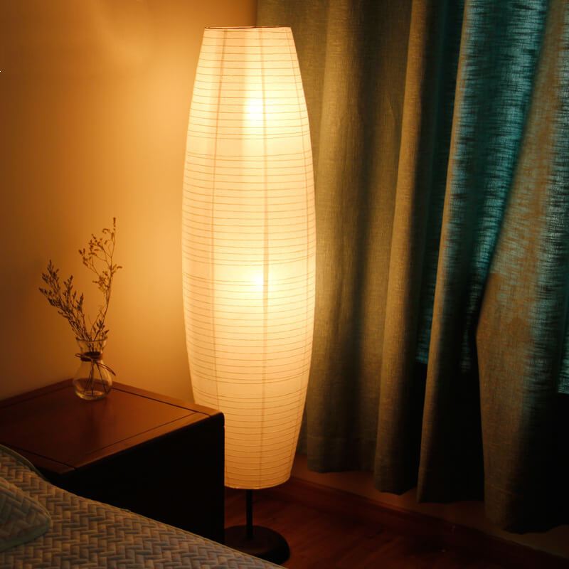 Moderne Japandi Vloerlamp met Papieren Kap