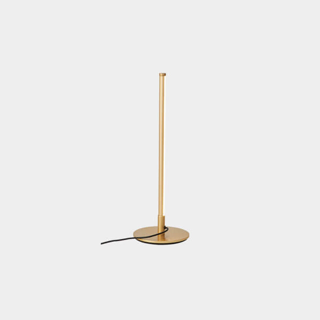 Moderne bordlampe i akryl og metall med integrert LED