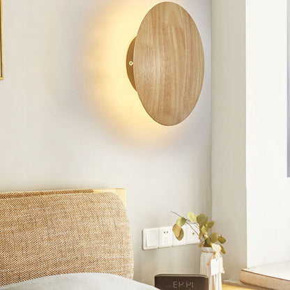 Moderne Houten LED Wandlamp – Minimalistisch Design – Voor Woonkamer, Slaapkamer & Studiekamer