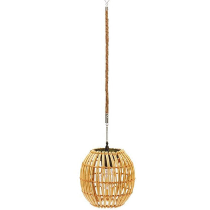 Solar LED Hanglamp met Japandi Design – Vintage Geel – 1.2 V (1 Lichtbron)