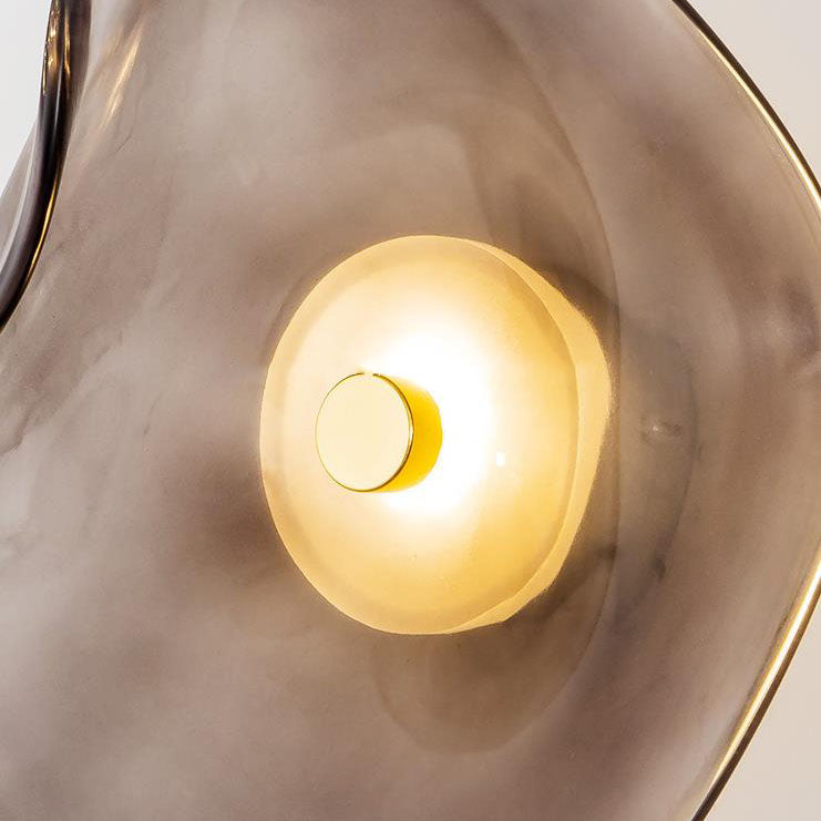 Moderne LED Wandlamp – Glas & IJzer in Grijs, Blauw of Amber