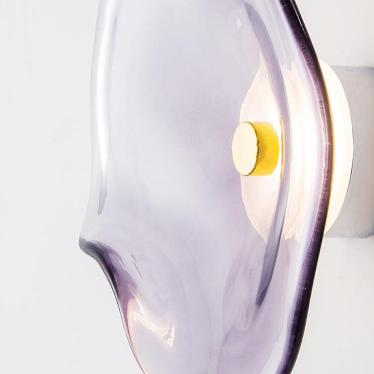 Moderne LED Wandlamp – Glas & IJzer in Grijs, Blauw of Amber