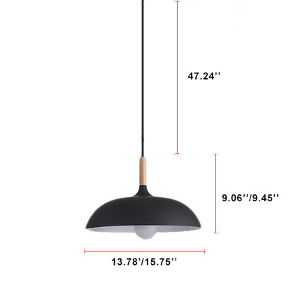 Kleurrijke Metalen Hanglamp met Houten Accent – Twee Maten