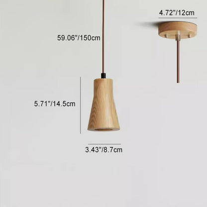Moderne Houten Hanglamp met Minimalistisch Beige Design