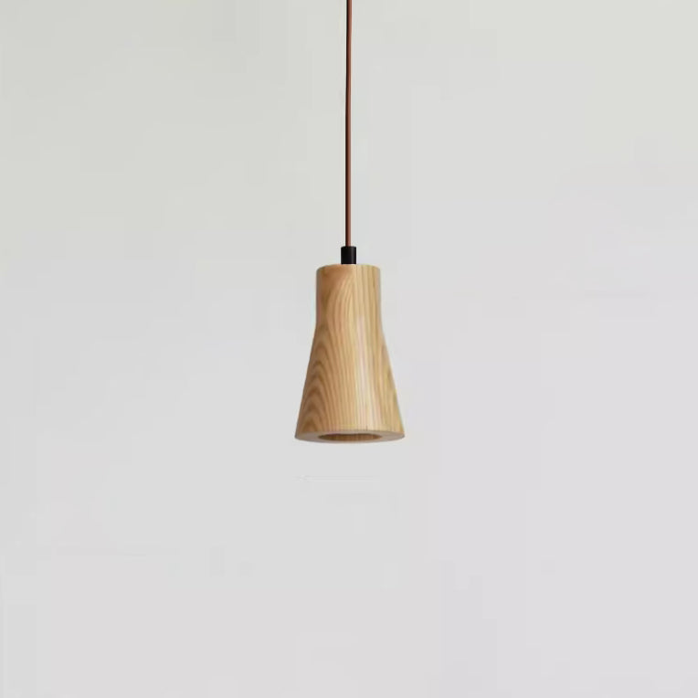 Moderne Houten Hanglamp met Minimalistisch Beige Design
