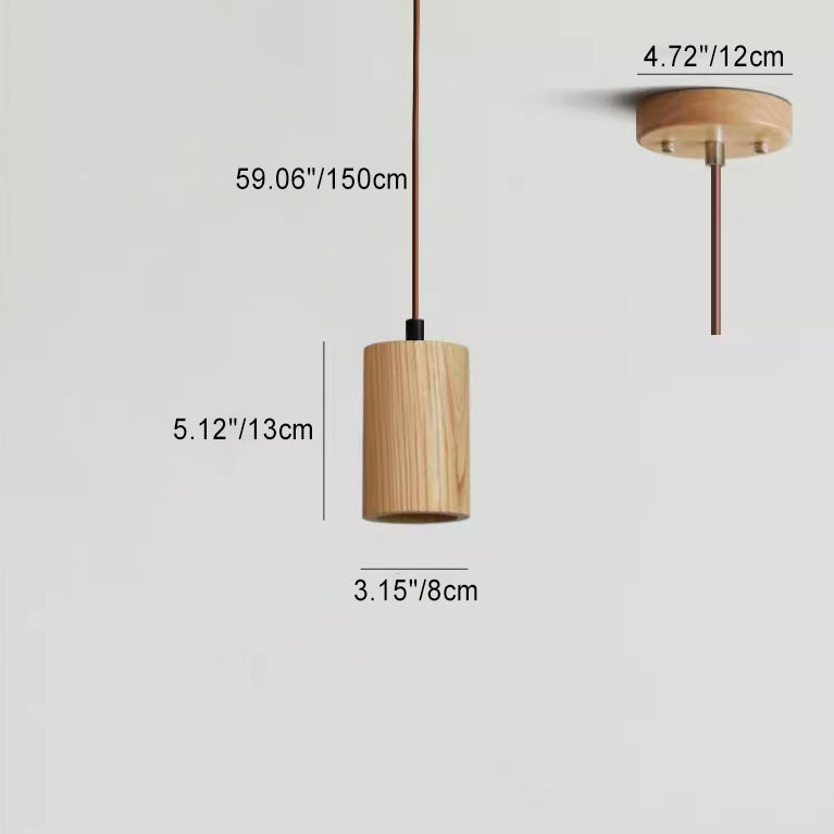 Moderne Houten Hanglamp met Minimalistisch Beige Design