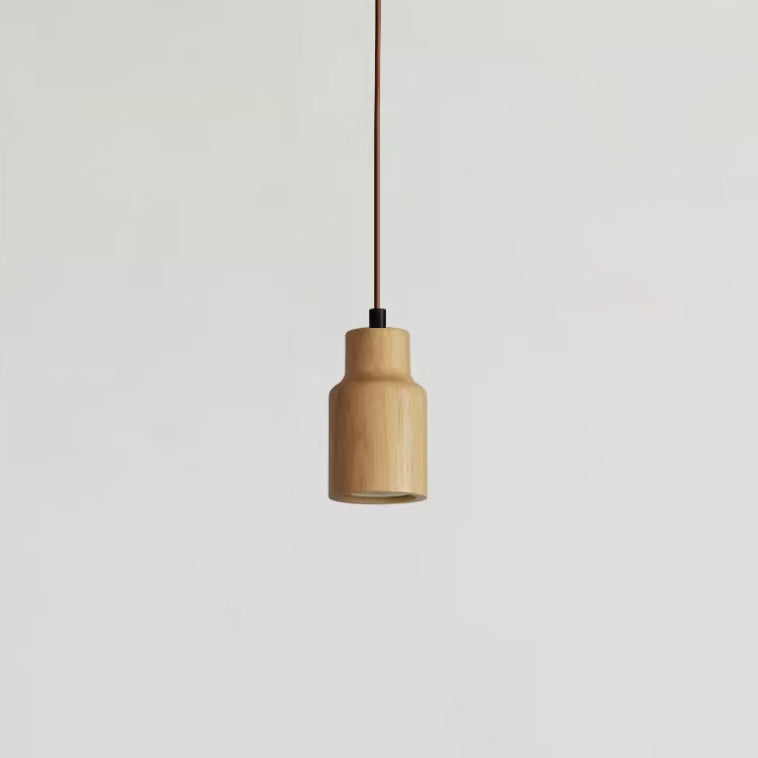 Moderne Houten Hanglamp met Minimalistisch Beige Design