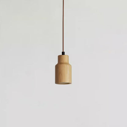 Moderne Houten Hanglamp met Minimalistisch Beige Design
