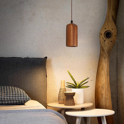 Moderne Houten Hanglamp met Minimalistisch Beige Design