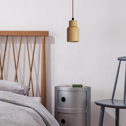 Moderne Houten Hanglamp met Minimalistisch Beige Design