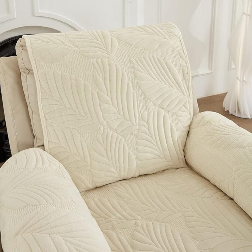 Fauteuilhoes Met Bladpatroon | Antislip Microvezel Fauteuilbeschermer