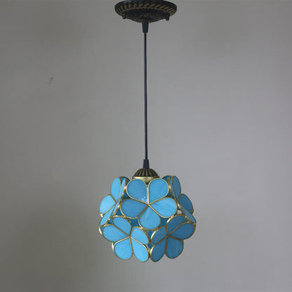 Vintage Glazen Hanglamp – Kleurrijk Handgemaakt Design