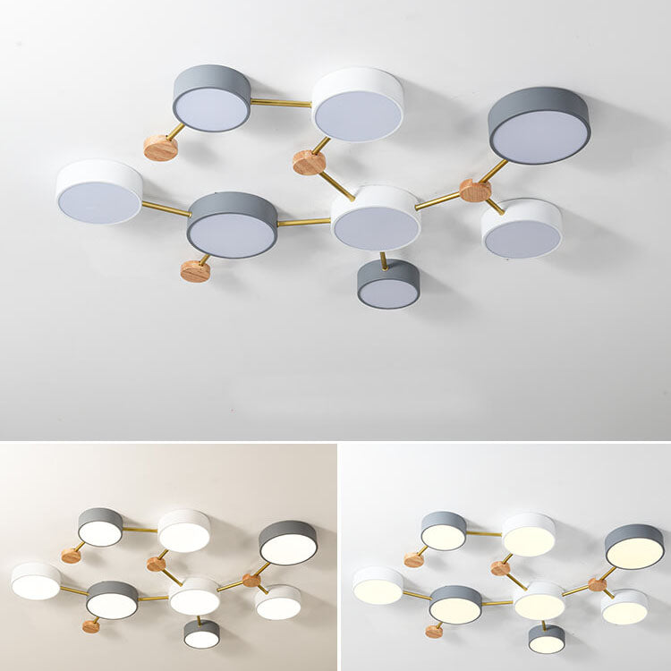 Moderne LED Plafondlamp met Hout en Acryl in een Strak Design