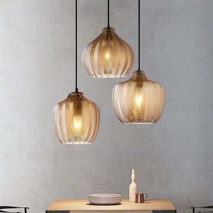 Moderne Glazen Hanglamp – Smoke Gray of Cognac, Verstelbare Hoogte