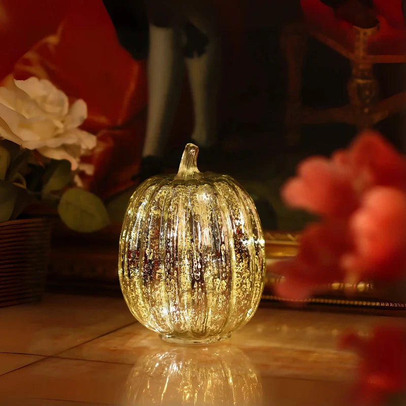 Handgeblazen Glazen Herfsverlichting– Met Timer en Warm Wit Licht