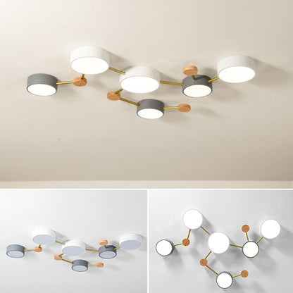 Moderne LED Plafondlamp met Hout en Acryl in een Strak Design