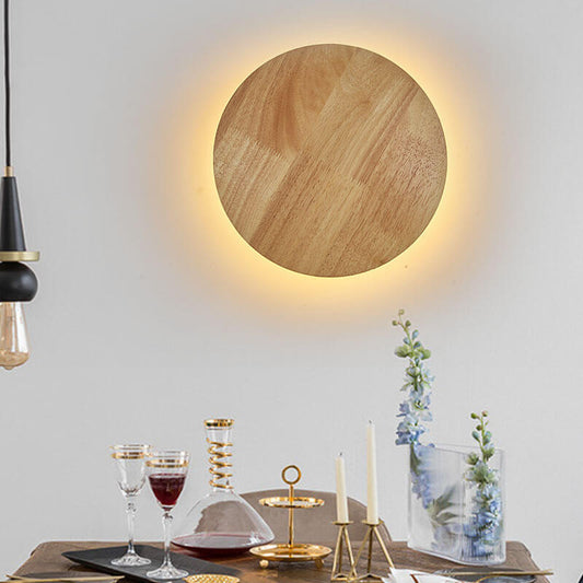 Moderne Houten LED Wandlamp – Minimalistisch Design – Voor Woonkamer, Slaapkamer & Studiekamer