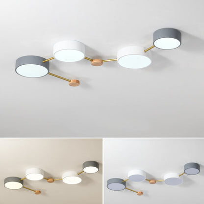 Moderne LED Plafondlamp met Hout en Acryl in een Strak Design