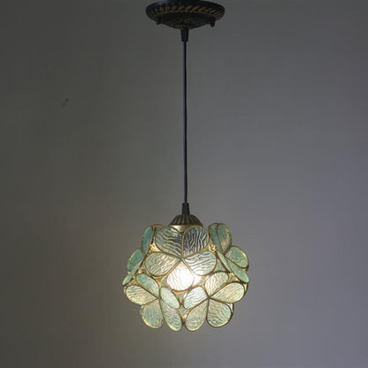 Vintage Glazen Hanglamp – Kleurrijk Handgemaakt Design