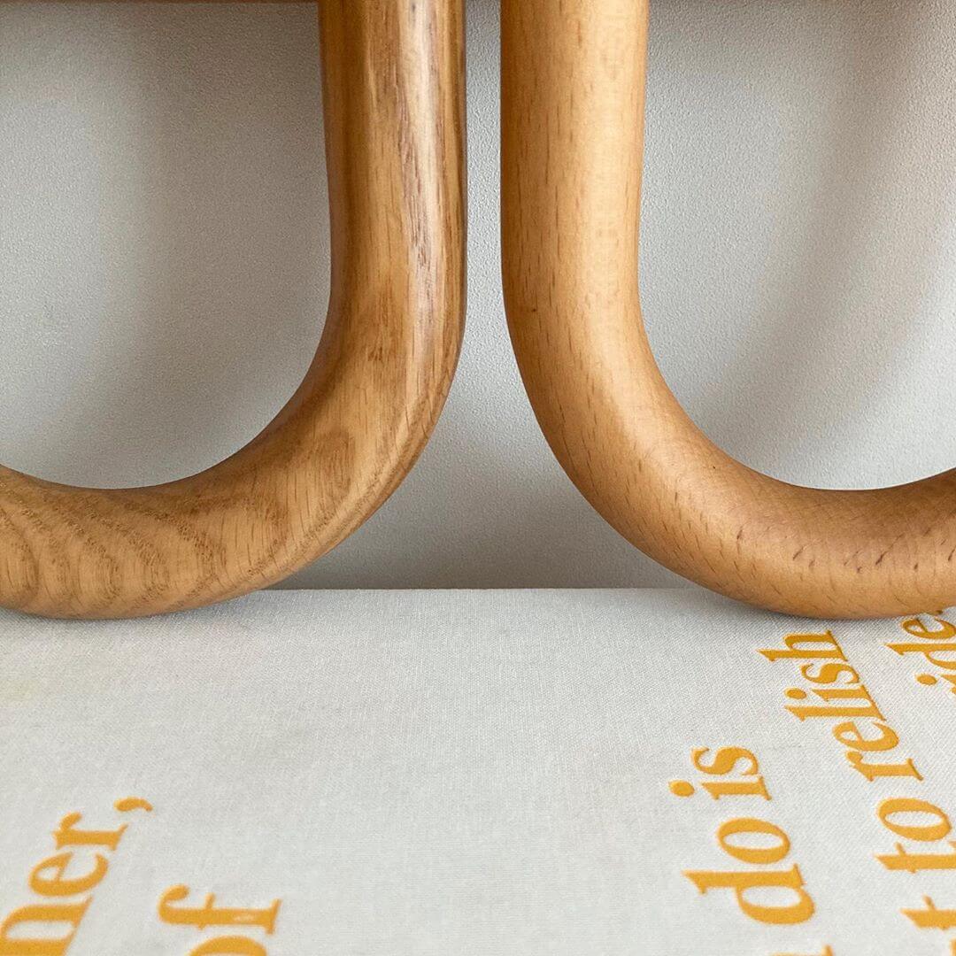 Moderne Houten Wandlamp met Stoffen Kap