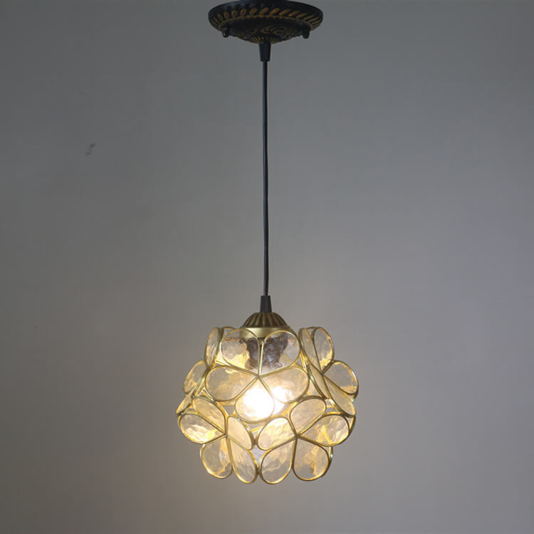 Vintage Glazen Hanglamp – Kleurrijk Handgemaakt Design