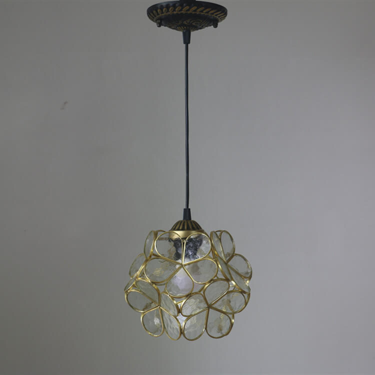 Vintage Glazen Hanglamp – Kleurrijk Handgemaakt Design