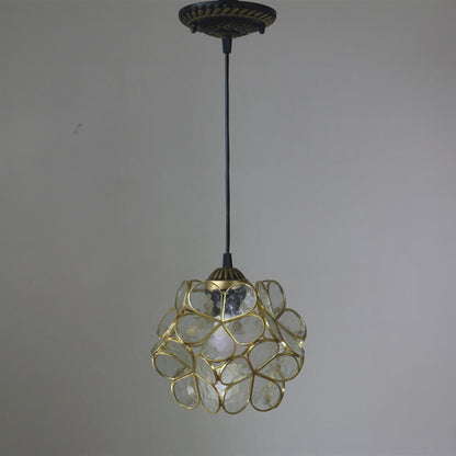 Vintage Glazen Hanglamp – Kleurrijk Handgemaakt Design