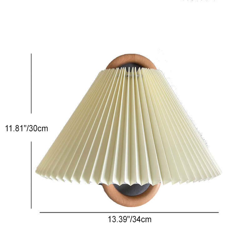 Moderne Houten Wandlamp met Stoffen Kap