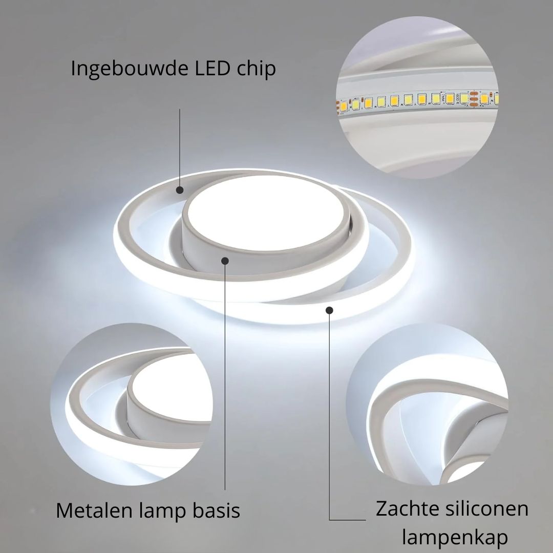 LED Plafondlamp met Dubbele Ring – Modern & Minimalistisch