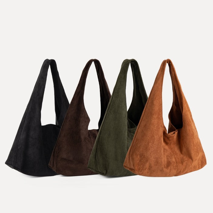 Oversized Suède Handtas | Minimalistische Schoudertas Voor Werk & Reizen