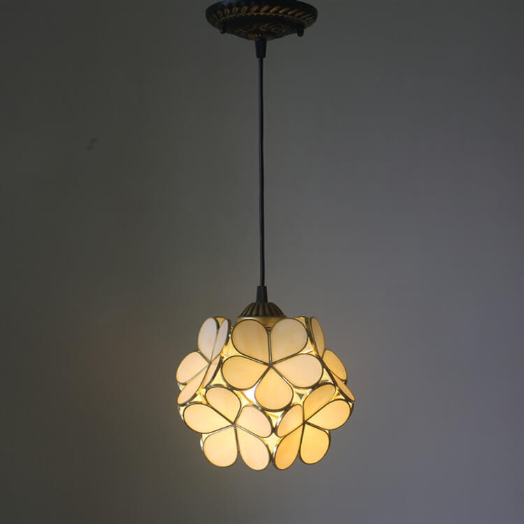 Vintage Glazen Hanglamp – Kleurrijk Handgemaakt Design
