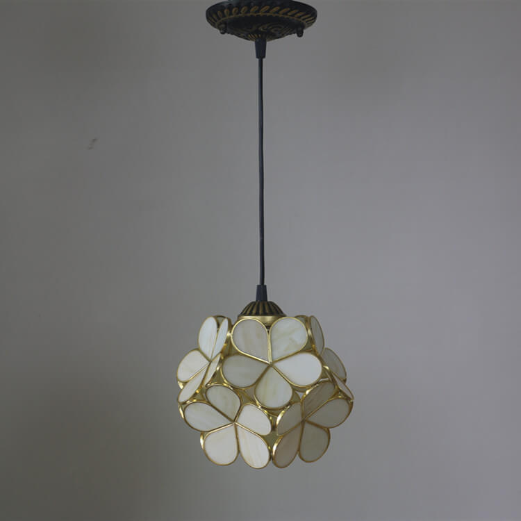 Vintage Glazen Hanglamp – Kleurrijk Handgemaakt Design
