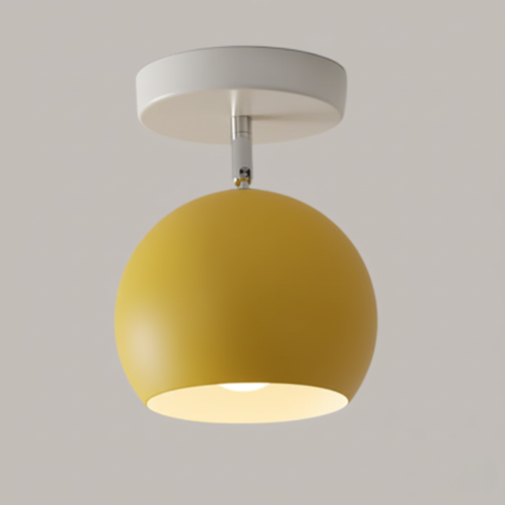 Moderne Scandinavische Minimalistische Plafondlamp van IJzer & Hout in Meerdere Kleuren