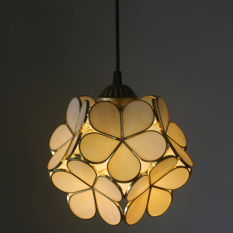 Vintage Glazen Hanglamp – Kleurrijk Handgemaakt Design