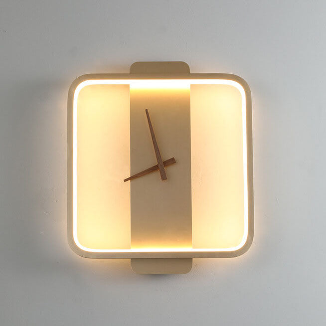 Modern Wall Lamp with Clock Design – Acrylic & Metal – Gold/Black – 18W LED
