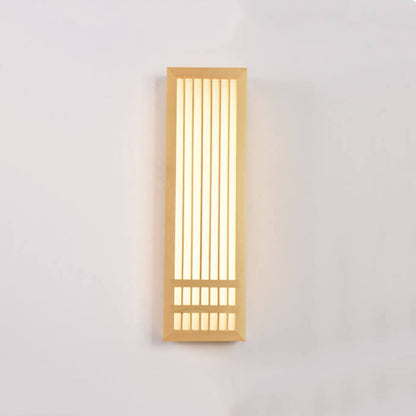 Moderne Houten LED Wandlamp met Beige en Acryl Accenten