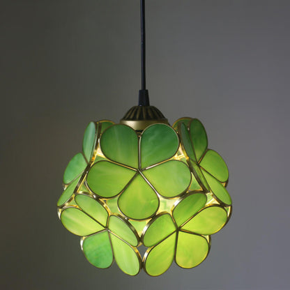 Vintage Glazen Hanglamp – Kleurrijk Handgemaakt Design