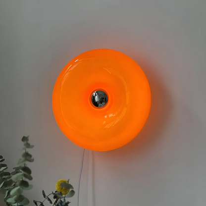 Valo - Unieke Glazen Wandlamp met Oranje Cirkel Design